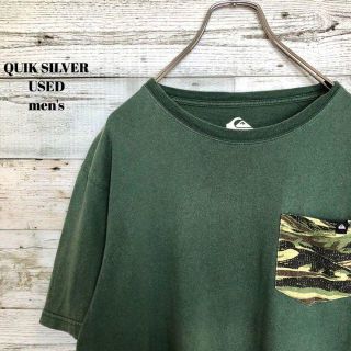 クイックシルバー(QUIKSILVER)のUS輸入　QUIK SILVER メンズ　半袖Tシャツ　胸ポケット　迷彩(Tシャツ/カットソー(半袖/袖なし))