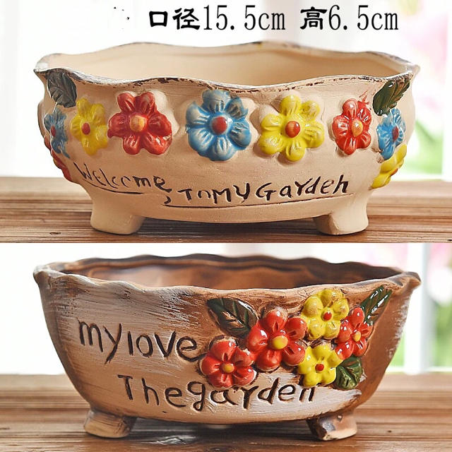 多肉植物　陶器鉢 ハンドメイドのフラワー/ガーデン(プランター)の商品写真