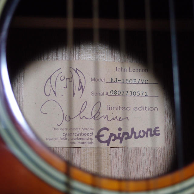 Epiphone(エピフォン)のepiphone  EJ-160E  John Lennon 楽器のギター(アコースティックギター)の商品写真