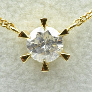 K18 ゴールド 一粒 0.38ct ダイヤモンド ネックレス(ネックレス)