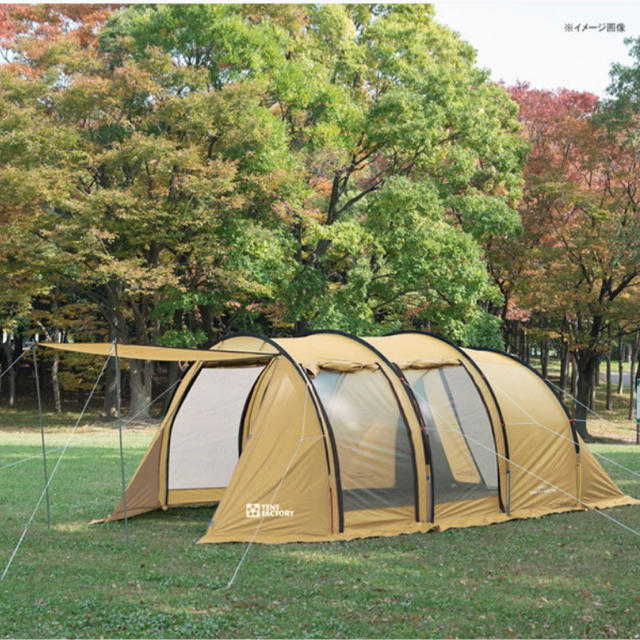 TENT FACTORY フォーシーズン トンネル 2ルームテント L ベージュ2本1750mmグランドシート