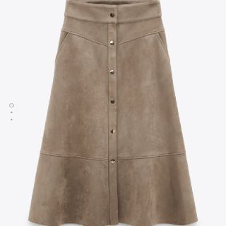 ザラ(ZARA)の新品！未使用！タグ付！♥️ZARA♥️フェイクスエードスカート。M。(ロングスカート)