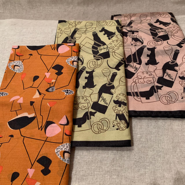 Cynthia Rowley(シンシアローリー)の美品  シンシアローリー 3枚　ハンカチセット レディースのファッション小物(ハンカチ)の商品写真