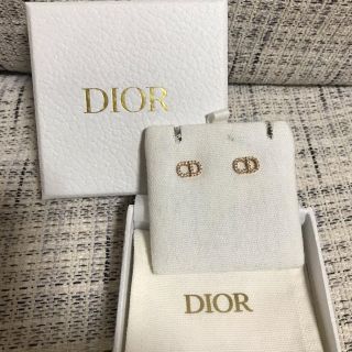 Christian Dior - ディオール ピアス ロゴ ピンクゴールドの通販 by