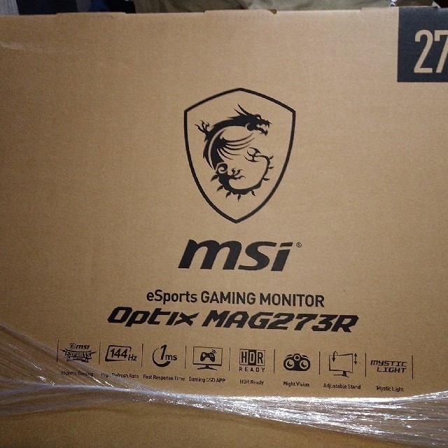 【新品未使用】MSI 27インチ高画質ゲーミングモニター フルHD スマホ/家電/カメラのテレビ/映像機器(その他)の商品写真