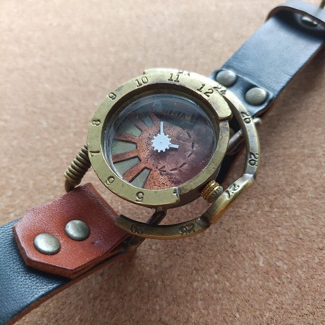 JHA関西の腕時計/レザー/ネイビー/アンティーク
