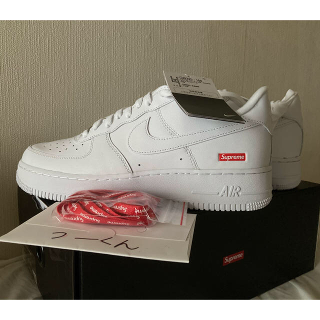 白 27.5cm NIKE Supreme AIR FORCE 1 White靴/シューズ