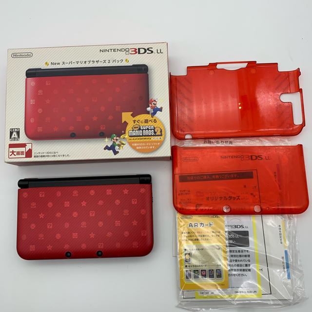 ゲームソフト/ゲーム機本体3DS LL 本体 限定品 New スーパーマリオプラザーズ2パック ケース付き