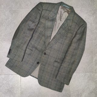 ランバン(LANVIN)の【LANVIN】ヴィンテージ デザインテーラードJKT ツイード レザーパーツ(テーラードジャケット)