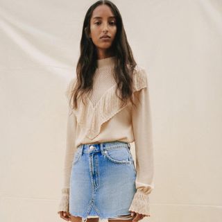 ザラ(ZARA)のZARA フリルトリム セーター(ニット/セーター)