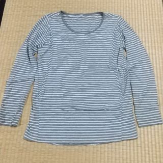 イオン(AEON)の授乳服ボーダーカットソーMサイズ(マタニティアウター)