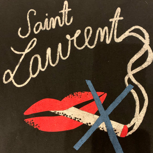 Saint Laurent(サンローラン)のSAINT LAURENT PARIS リップスモーキングプリント　Tシャツ　M メンズのトップス(Tシャツ/カットソー(半袖/袖なし))の商品写真