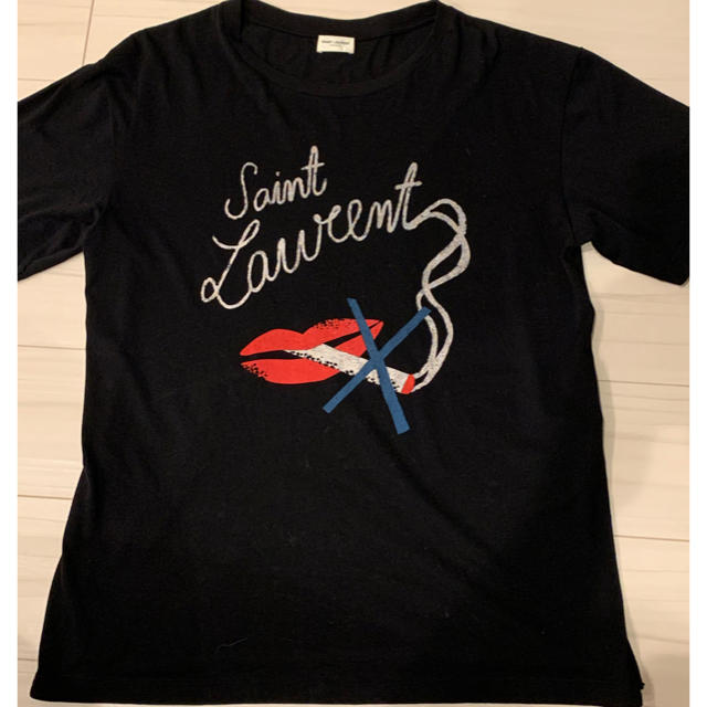 メンズSAINT LAURENT PARIS リップスモーキングプリント　Tシャツ　M