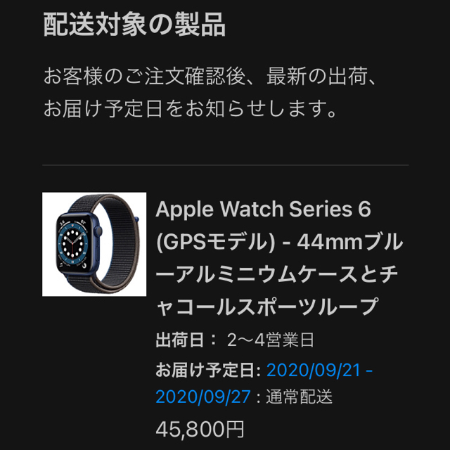 値下げ！】Apple Watch Series6 GPS-44mmブルーアルミ