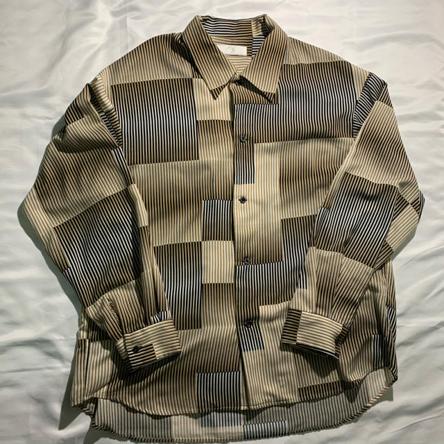 18ss エトセンス ETHOSENS ドレープ オープンカラー ストライプ | www