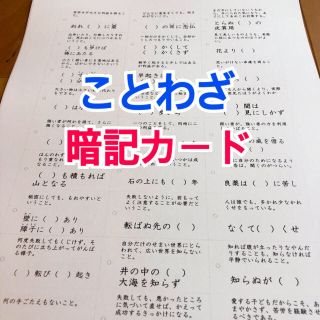 【中学受験】ことわざカード（カット前）(語学/参考書)