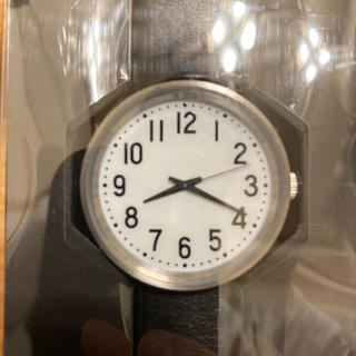 ムジルシリョウヒン(MUJI (無印良品))の腕時計・公園の時計・大　バンド：黒革　型番：ＭＪ‐ＰＣＷＢ１ (腕時計)