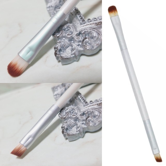 ✧SILVER × WHITE Eyebrow&Eyeshadow Brush✧ コスメ/美容のメイク道具/ケアグッズ(ブラシ・チップ)の商品写真