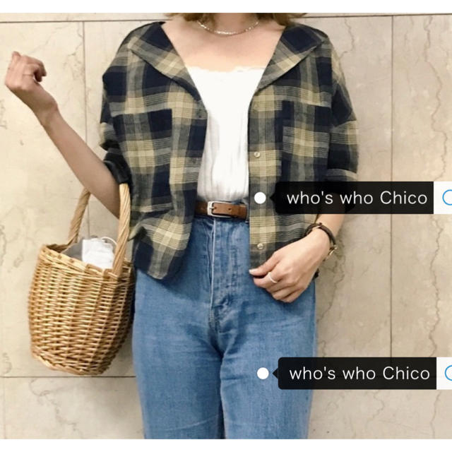who's who Chico(フーズフーチコ)のwho's who chico チェックシャツ レディースのトップス(シャツ/ブラウス(長袖/七分))の商品写真