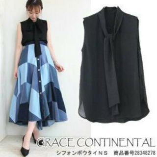 グレースコンチネンタル(GRACE CONTINENTAL)の【るなぷぅ様専用】シフォンボウタイノースリーブ(シャツ/ブラウス(半袖/袖なし))