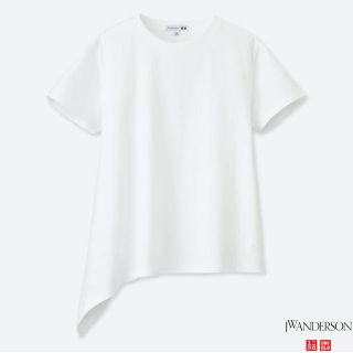 ユニクロ(UNIQLO)の‼️UNIQLO アシンメトリーT シャツ　白‼️(Tシャツ(半袖/袖なし))