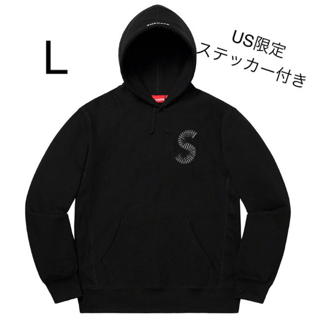 supreme s logo hooded sweatshirt black L