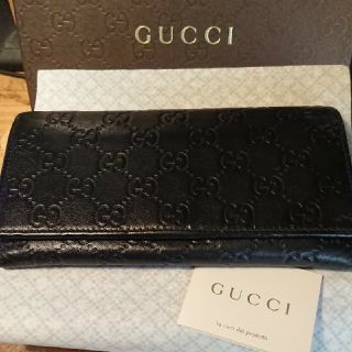 グッチ(Gucci)のグッチシマ長財布 ブラック(長財布)