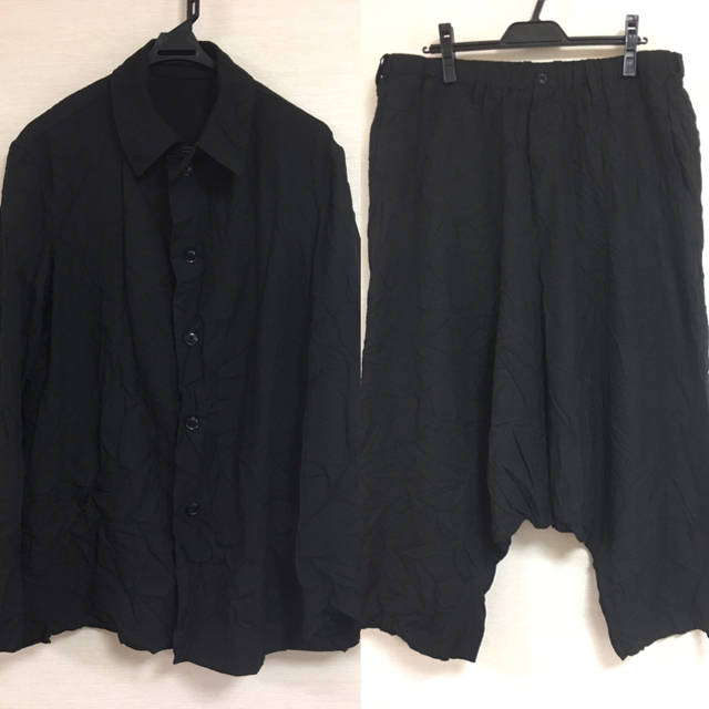 16SS Yohji Yamamoto Pour Hommeシワ加工セットアップ