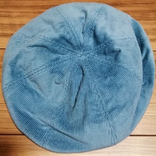 コーデュロイベレー帽　ブルー(ハンチング/ベレー帽)