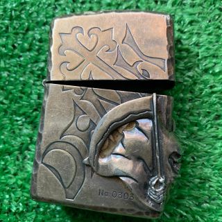 ジッポー(ZIPPO)の「りゅう様用」ジッポ　ケースのみ　死神　スカル　シルバー　(タバコグッズ)