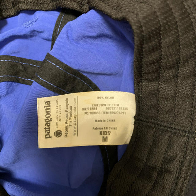 patagonia(パタゴニア)のwater様専用パタゴニア　キッズ　ハット　Mサイズ キッズ/ベビー/マタニティのこども用ファッション小物(帽子)の商品写真