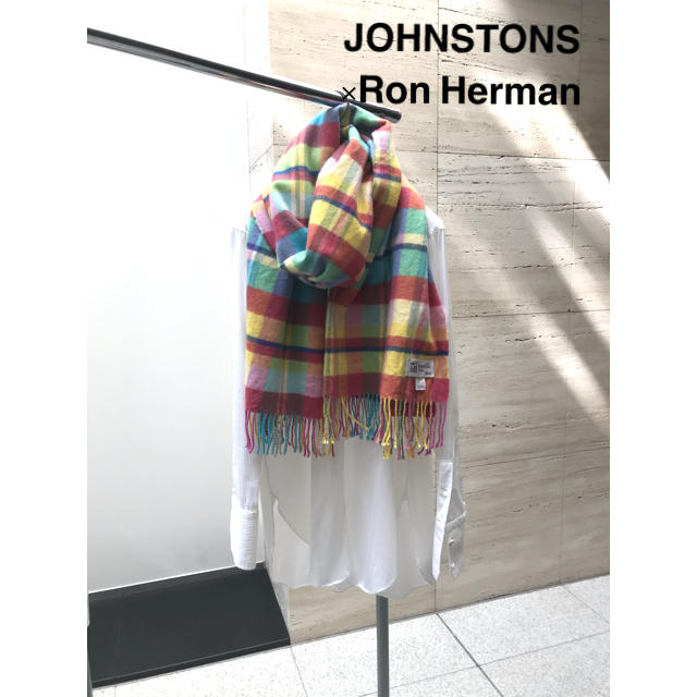 Johnstons(ジョンストンズ)の★ほぼ新品 ジョンストンズ カシミヤ100%ストール  ロンハーマンコラボ レディースのファッション小物(ストール/パシュミナ)の商品写真