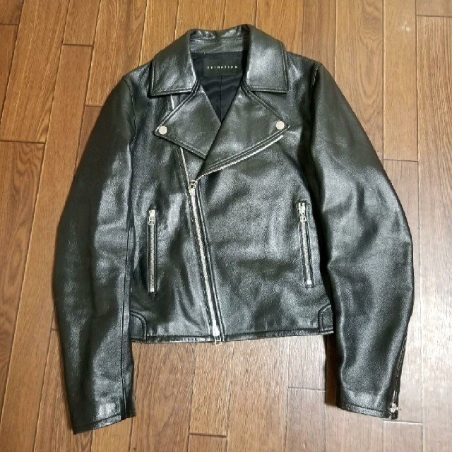 美品】エストネーション ラムレザー ライダースジャケット レザー