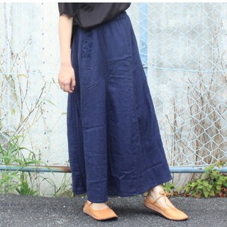 マライカ(MALAIKA)のシサム工房ダブルガーゼ刺繍スカート(ロングスカート)