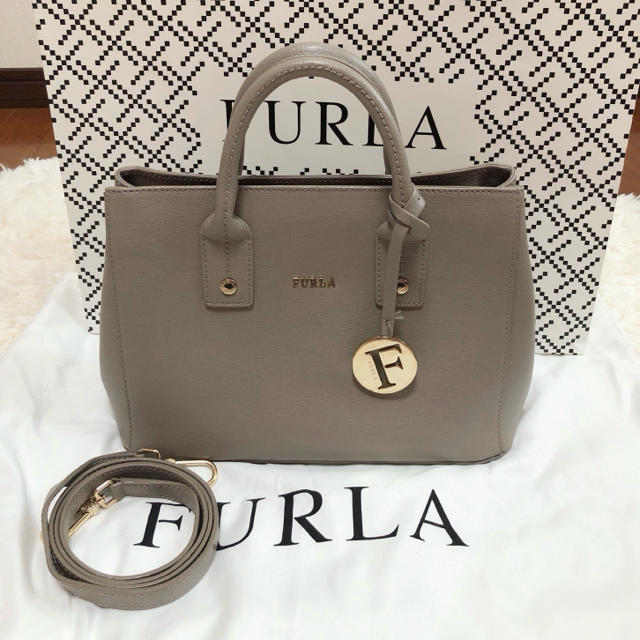 Furla - FURLA フルラ リンダミニトートバッグ ショルダーバッグ グレー 美品の通販 by ♡｜フルラならラクマ