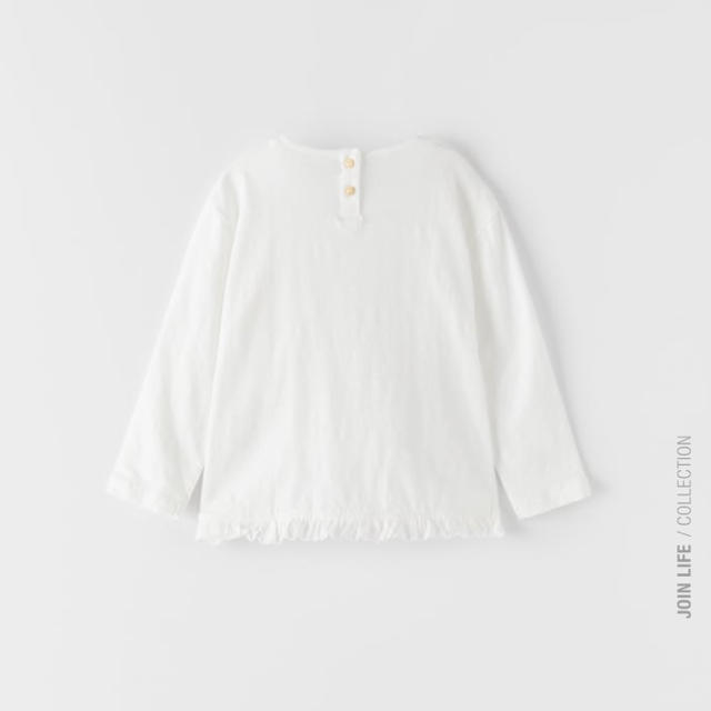 ZARA(ザラ)のZARA ベビー  フリル付きTシャツ 新品未使用 キッズ/ベビー/マタニティのベビー服(~85cm)(Ｔシャツ)の商品写真