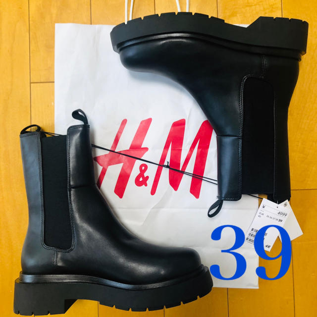 h&m ハイプロファイルチェルシーブーツ36