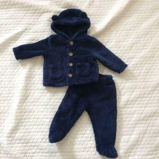 ベビーギャップ(babyGAP)のBabyGap ファーボアクマ耳セットアップ 足付きロンパース カバーオール(ジャケット/コート)