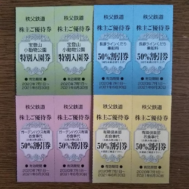 秩父鉄道 株主優待券 2種類3枚ずつ チケットの優待券/割引券(その他)の商品写真