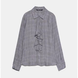 ザラ(ZARA)のZARA ボウタイチェックブラウス(シャツ/ブラウス(長袖/七分))