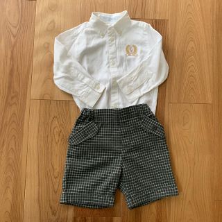 タルティーヌ エ ショコラ(Tartine et Chocolat)のタルティーヌエショコラ ボタンダウンシャツとショートパンツ　フォーマル (Tシャツ/カットソー)