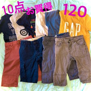 ギャップキッズ(GAP Kids)の【120】10点まとめ売り（Tシャツ・ハーフパンツ）(Tシャツ/カットソー)