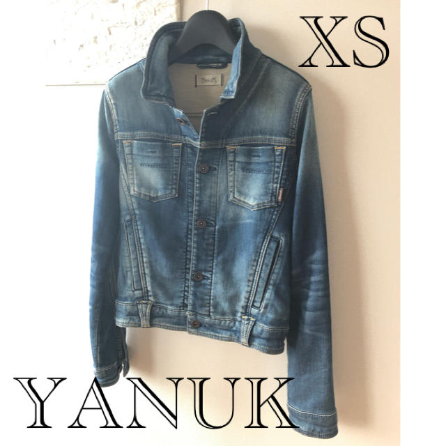 YANUK(ヤヌーク)のYANUKヤヌーク デニットスエットデニムGジャン ジーンジャケット レディースのジャケット/アウター(Gジャン/デニムジャケット)の商品写真