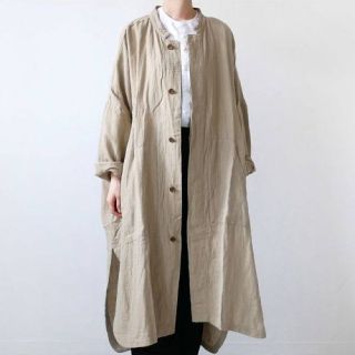 シャンブルドゥシャーム(chambre de charme)のたっこん様専用　TISSU リネンコート美品(ロングコート)