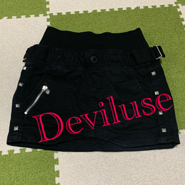 Deviluse(デビルユース)のDeviluse ブラックデニム ミニスカート Sサイズ レディースのスカート(ミニスカート)の商品写真