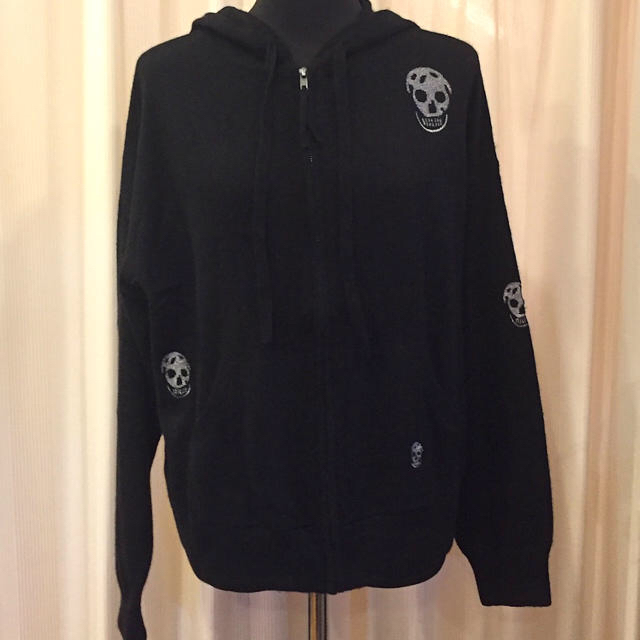 Skull cashmere ウール ニット パーカー ブラック SIZE Pスカルカシミヤ