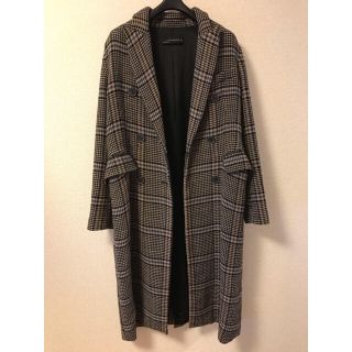 ザラ(ZARA)のチェック柄コート(ロングコート)