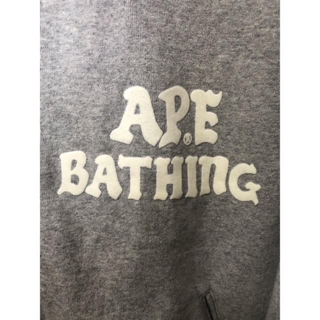A BATHING APE　 エイプ　スエットスタジャン　グレー　Lサイズ