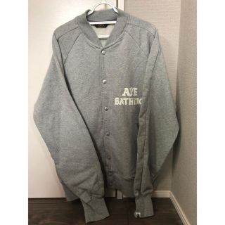 アベイシングエイプ(A BATHING APE)のA BATHING APE　 エイプ　スエットスタジャン　グレー　Lサイズ(スウェット)