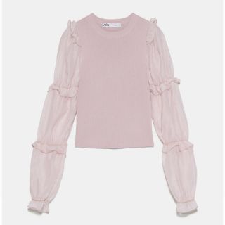 ザラ(ZARA)のZARA オーガンザニットトップス(ニット/セーター)